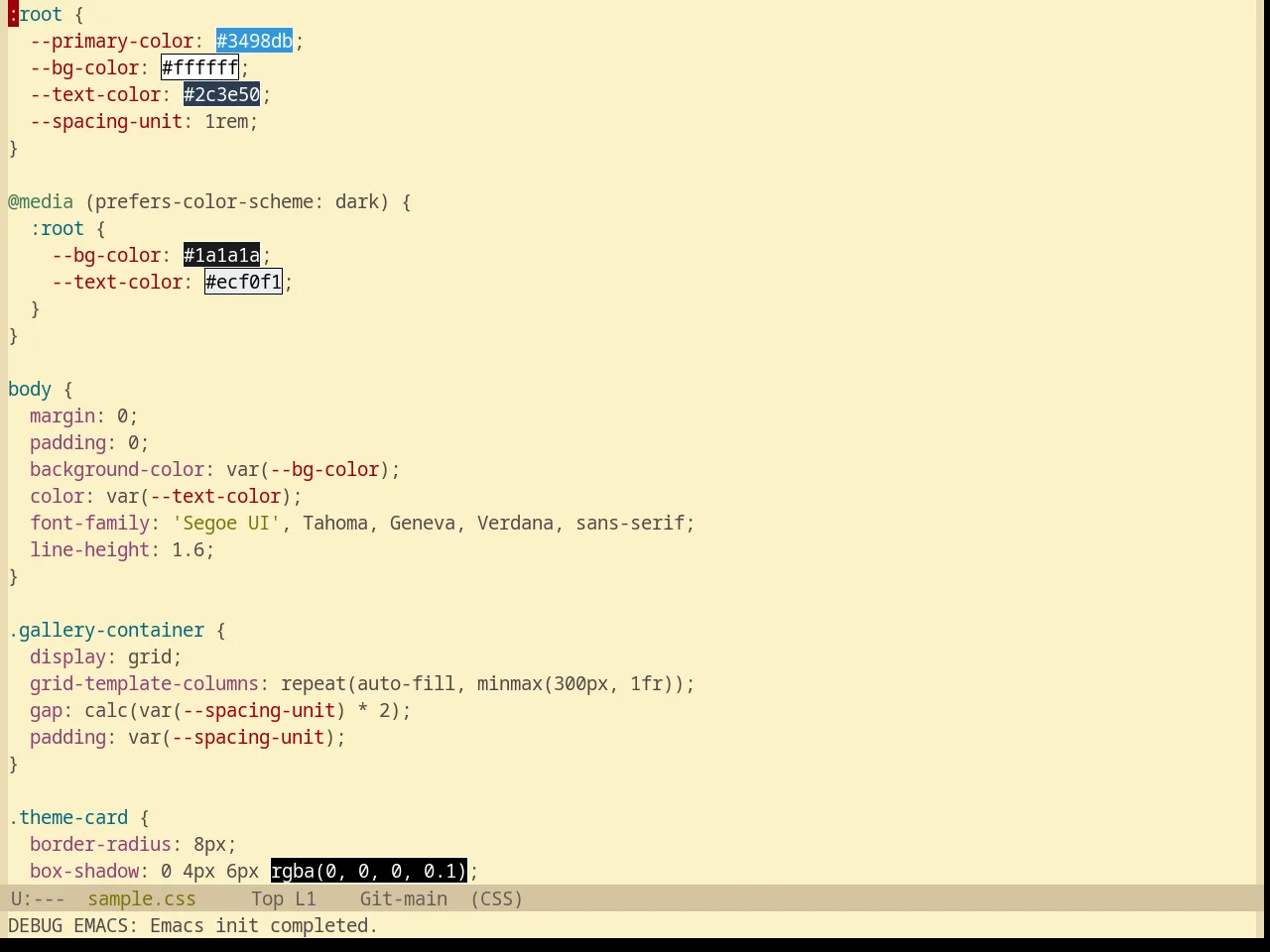 Base16 Gruvbox Light Medium Theme in css-mode