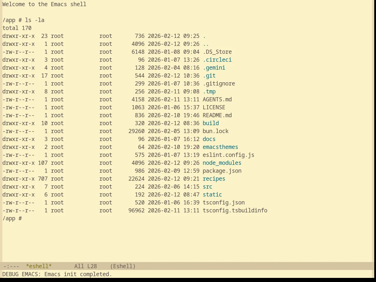 Base16 Gruvbox Light Medium Theme in eshell