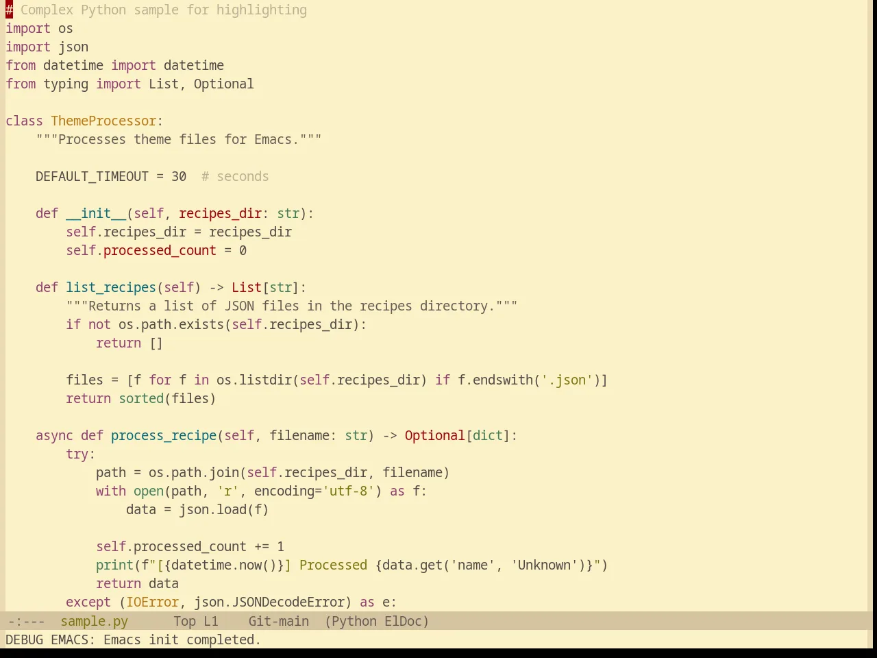 Base16 Gruvbox Light Medium Theme in python-mode