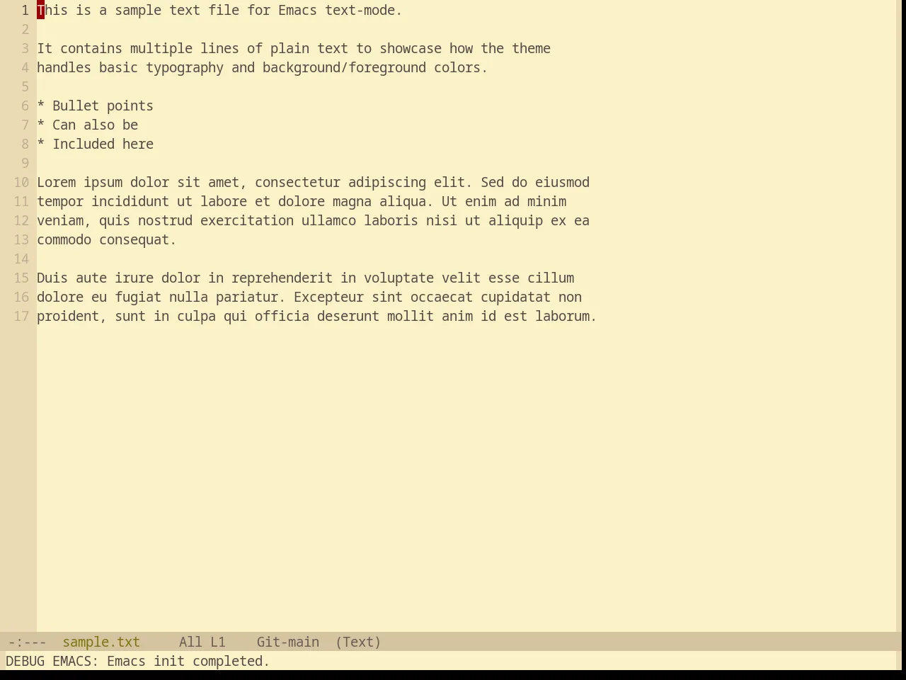Base16 Gruvbox Light Medium Theme in text-mode