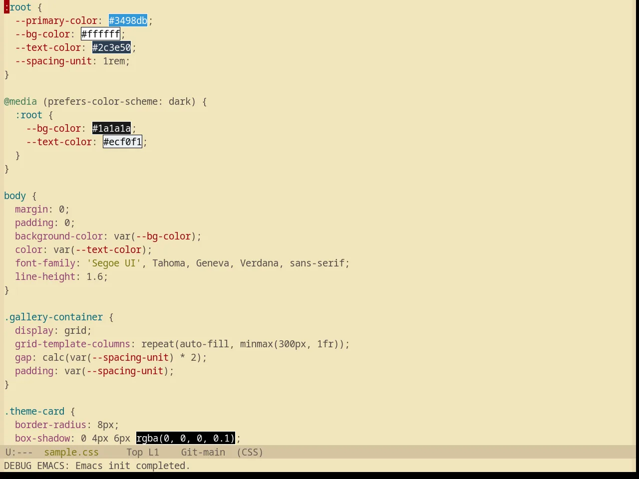 Base16 Gruvbox Light Soft Theme in css-mode
