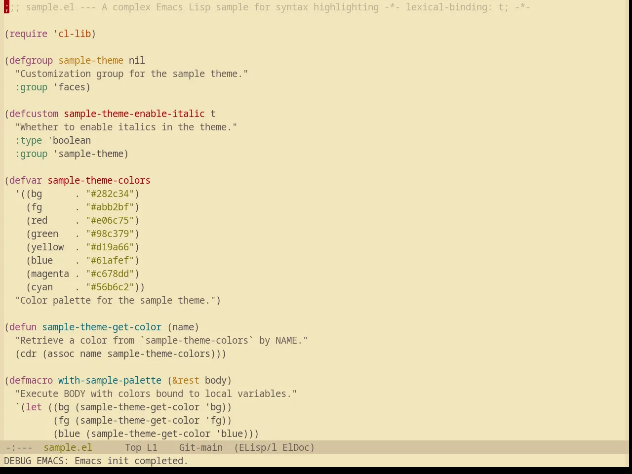 Base16 Gruvbox Light Soft Theme in emacs-lisp-mode