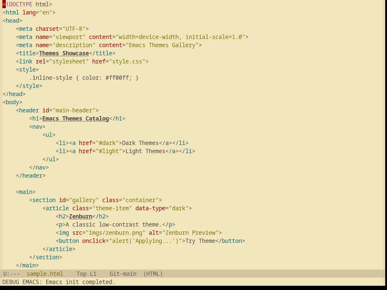 Base16 Gruvbox Light Soft Theme in html-mode