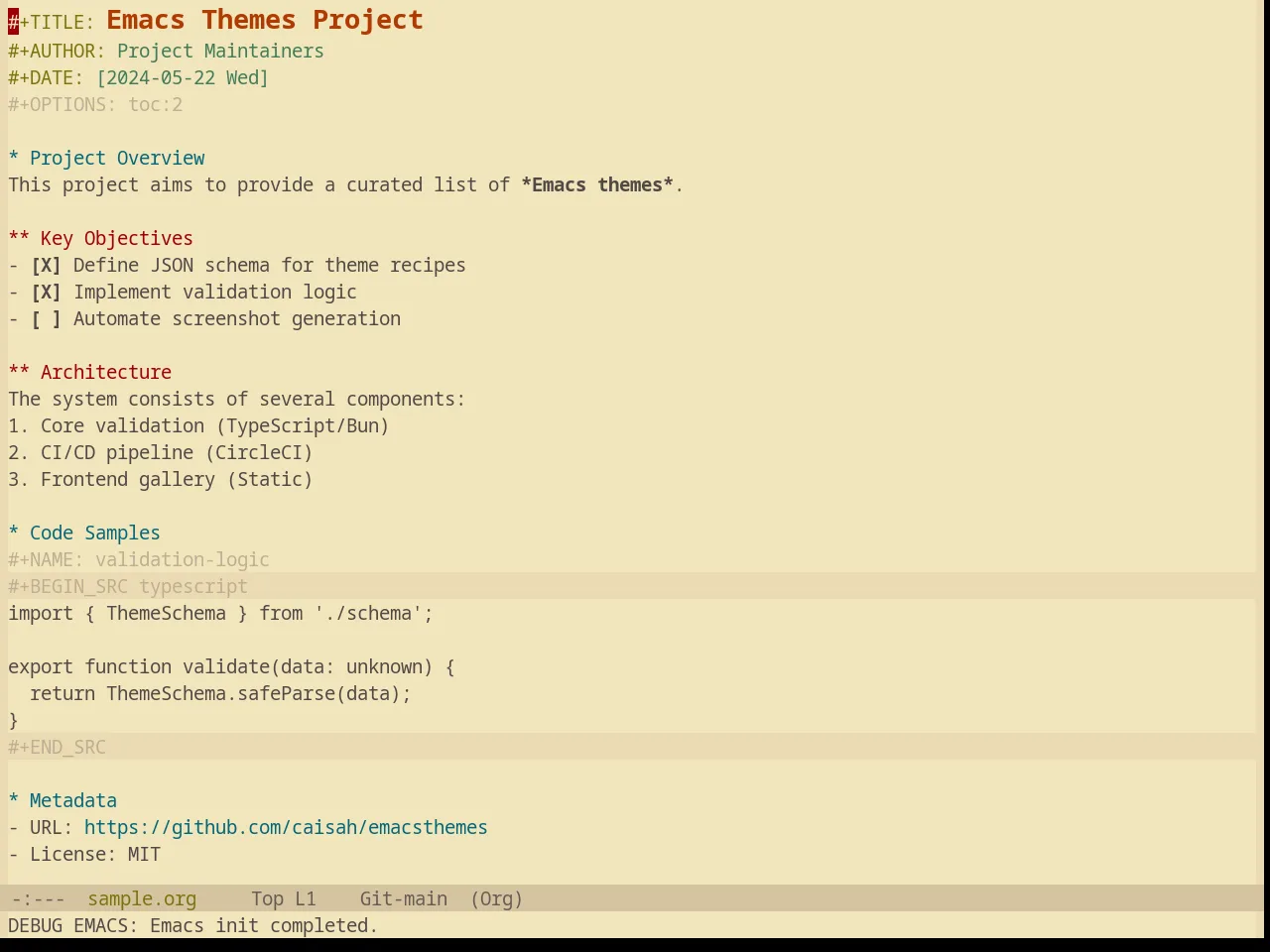 Base16 Gruvbox Light Soft Theme in org-mode
