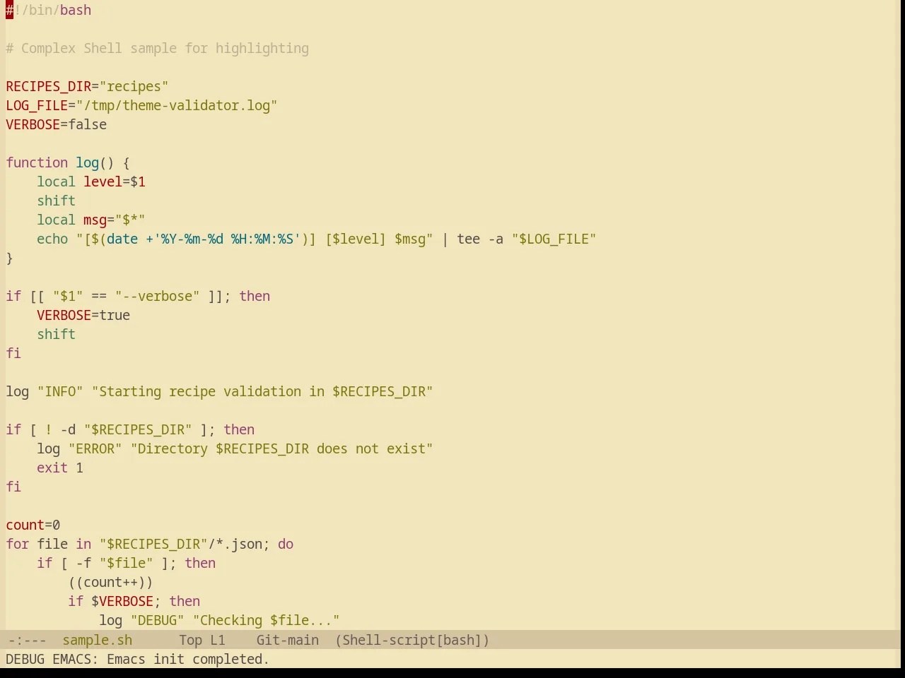 Base16 Gruvbox Light Soft Theme in sh-mode