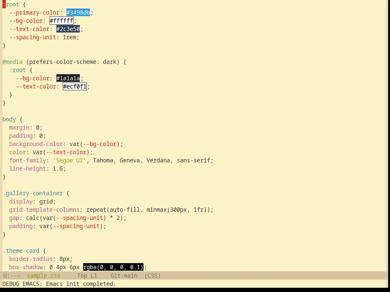 Base16 Gruvbox Light Theme in css-mode