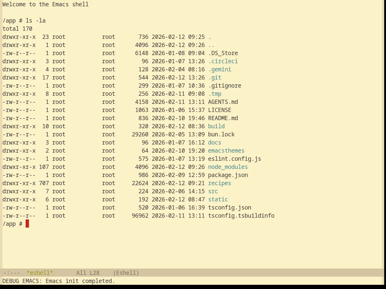 Base16 Gruvbox Light Theme in eshell