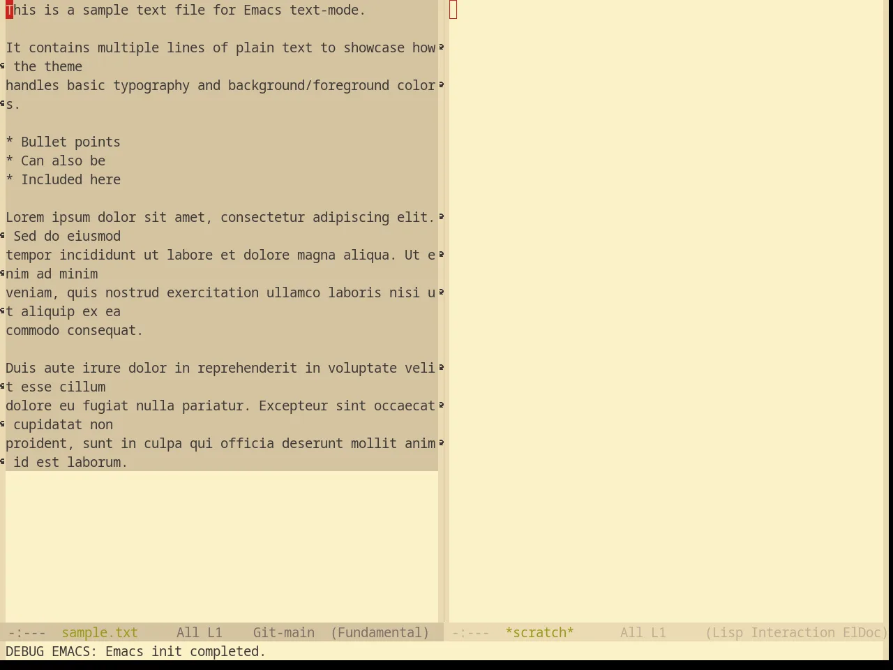 Base16 Gruvbox Light Theme in fundamental-mode