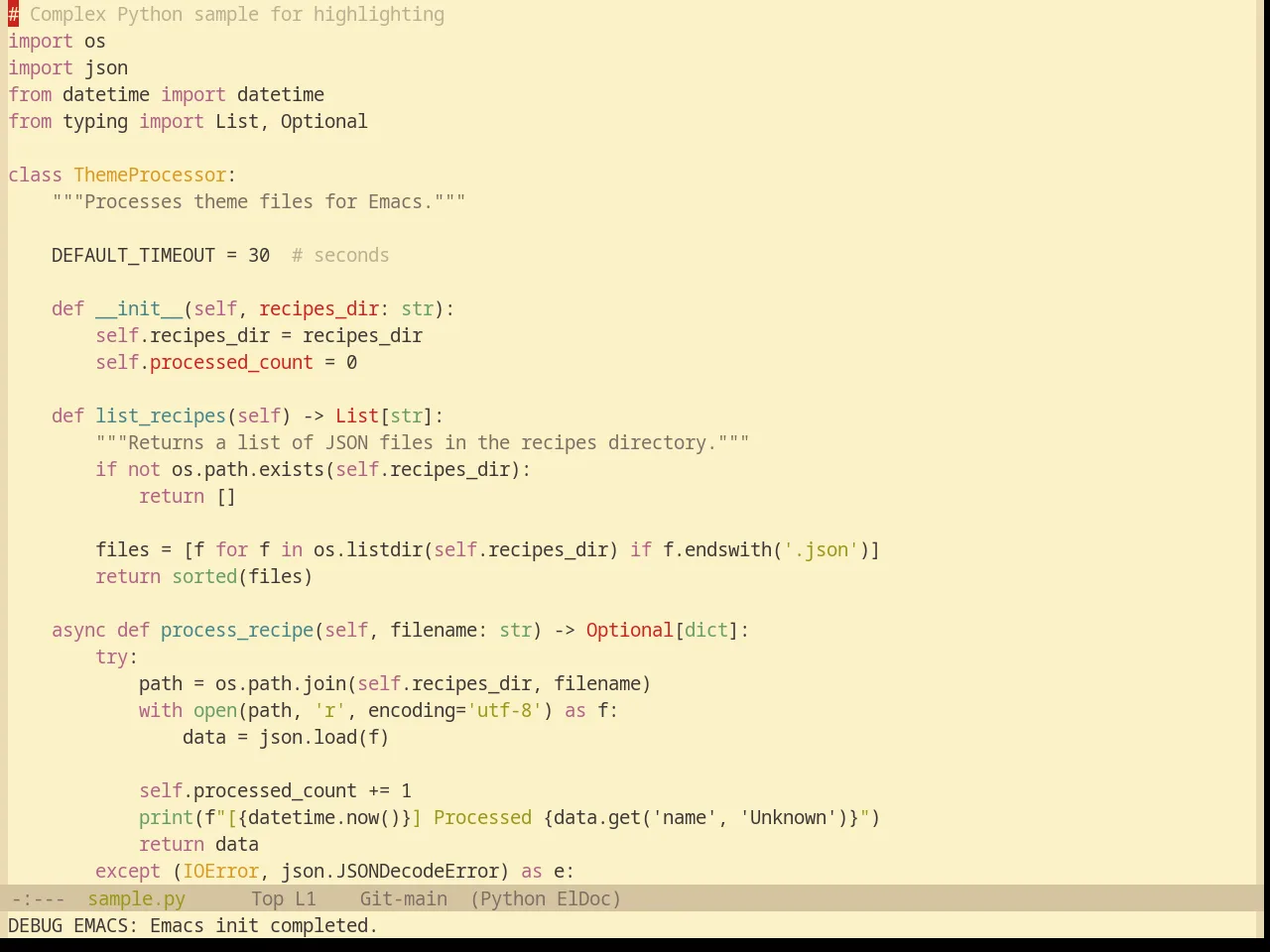 Base16 Gruvbox Light Theme in python-mode