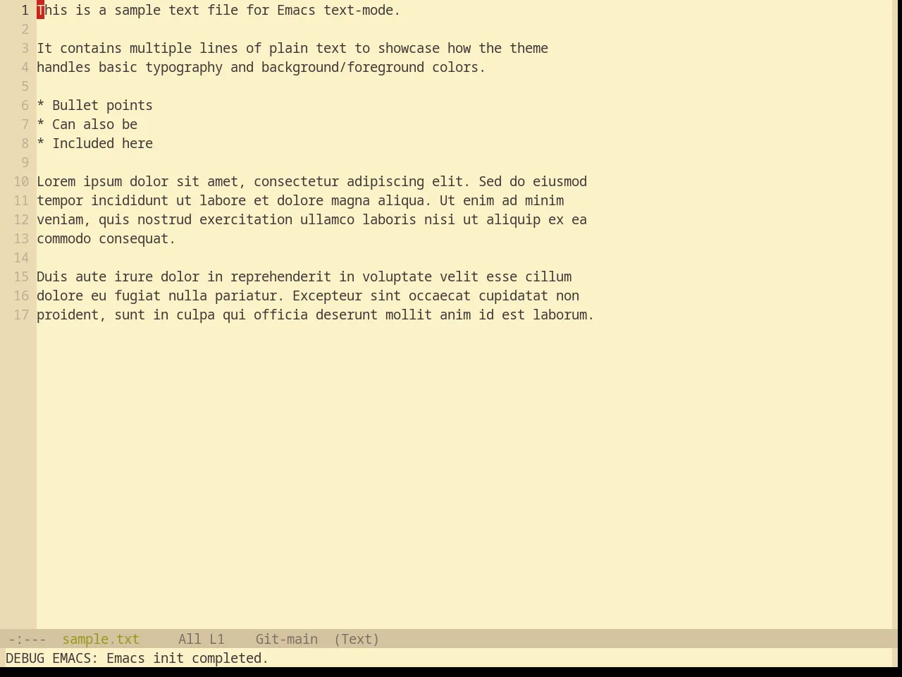 Base16 Gruvbox Light Theme in text-mode