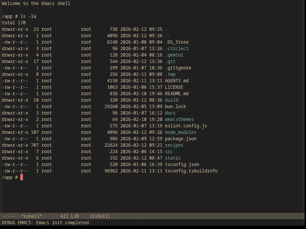 Base16 Gruvbox Material Dark Hard Theme in eshell