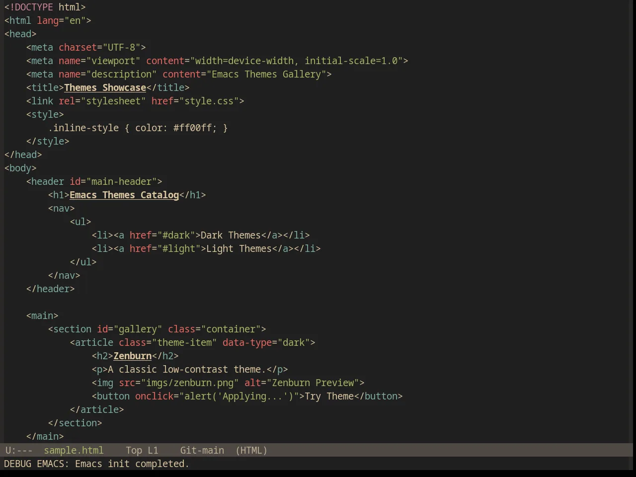 Base16 Gruvbox Material Dark Hard Theme in html-mode
