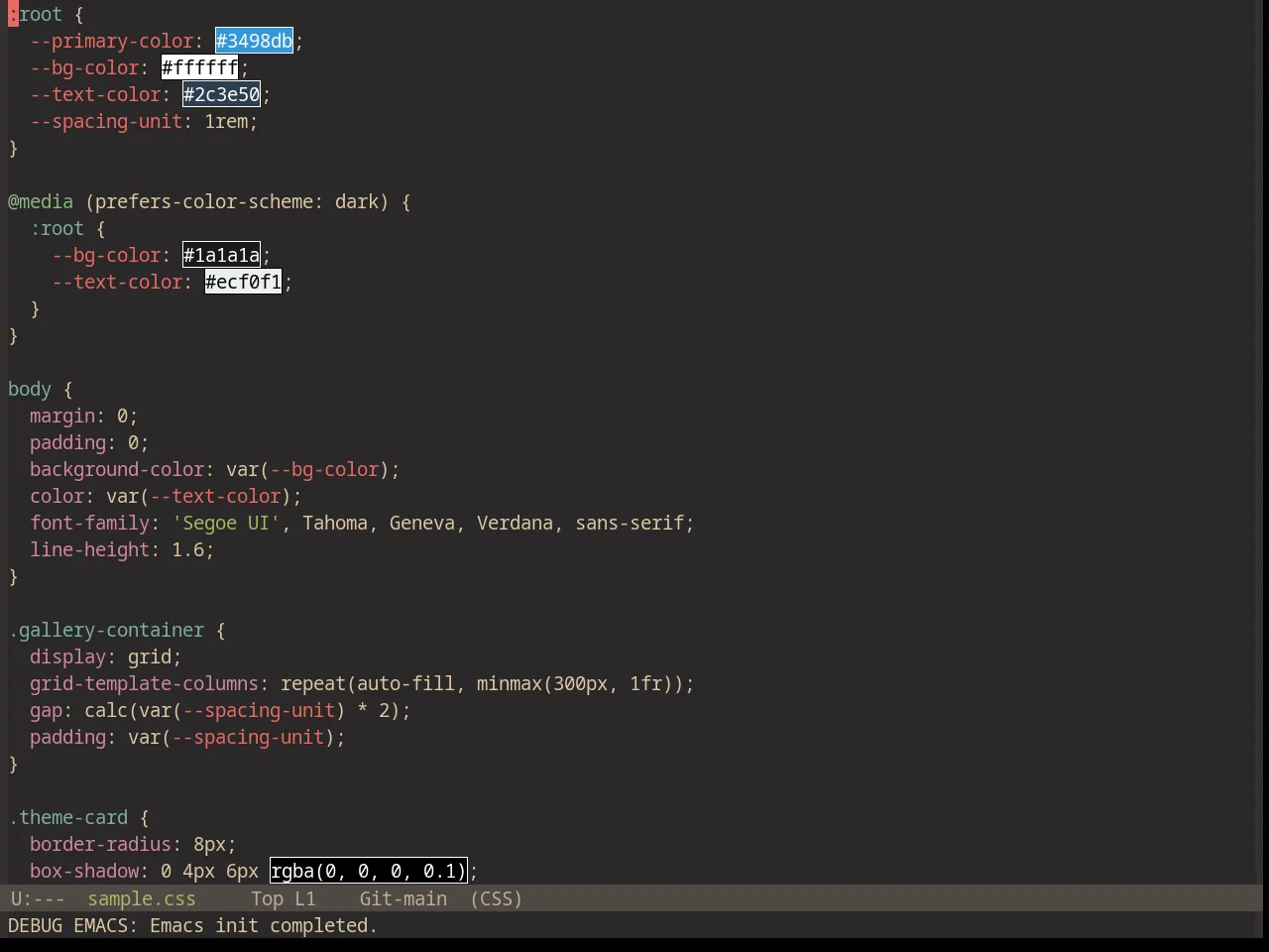 Base16 Gruvbox Material Dark Medium Theme in css-mode