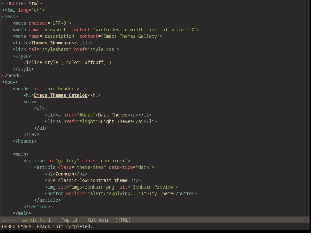 Base16 Gruvbox Material Dark Medium Theme in html-mode