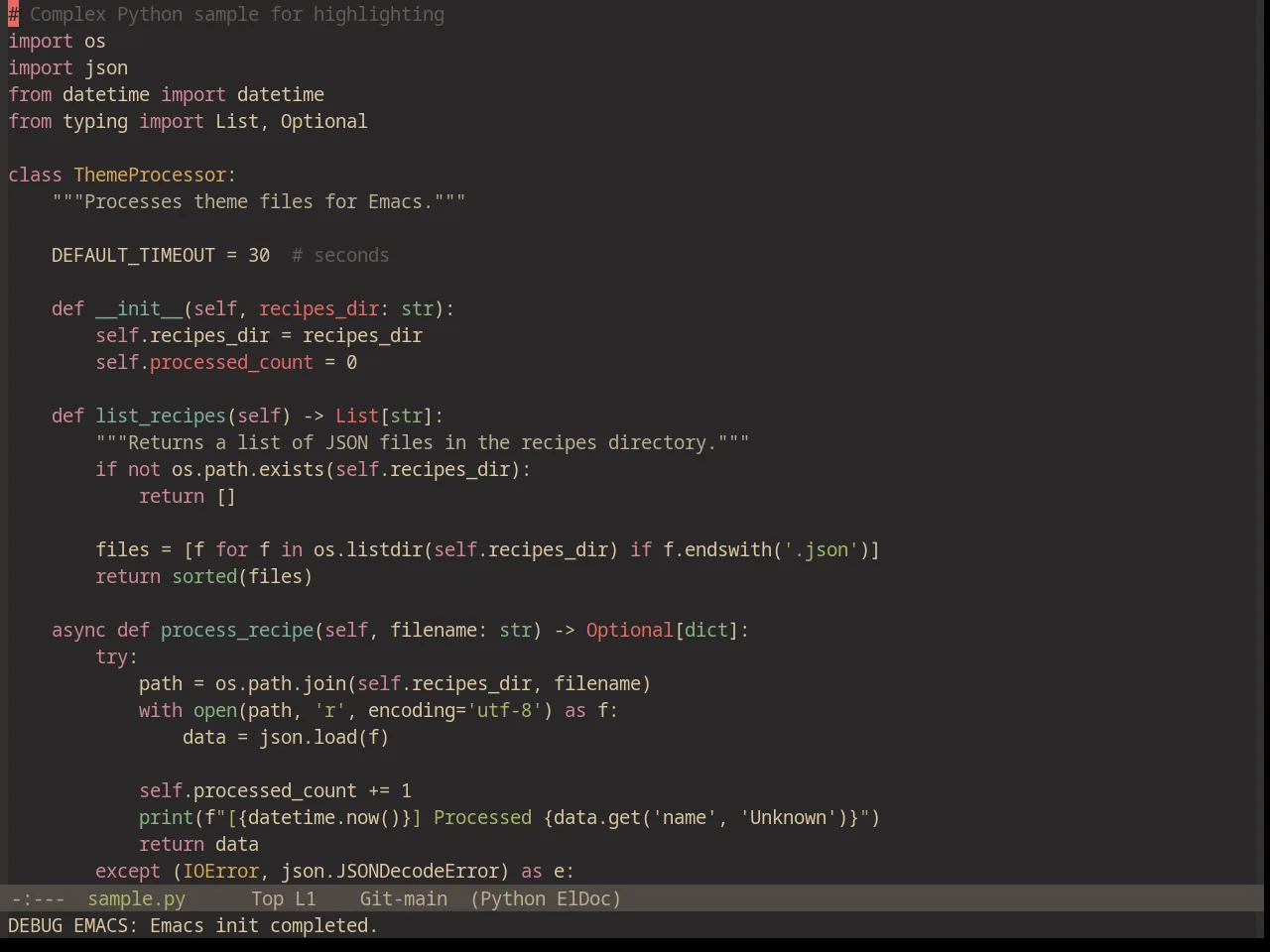 Base16 Gruvbox Material Dark Medium Theme in python-mode