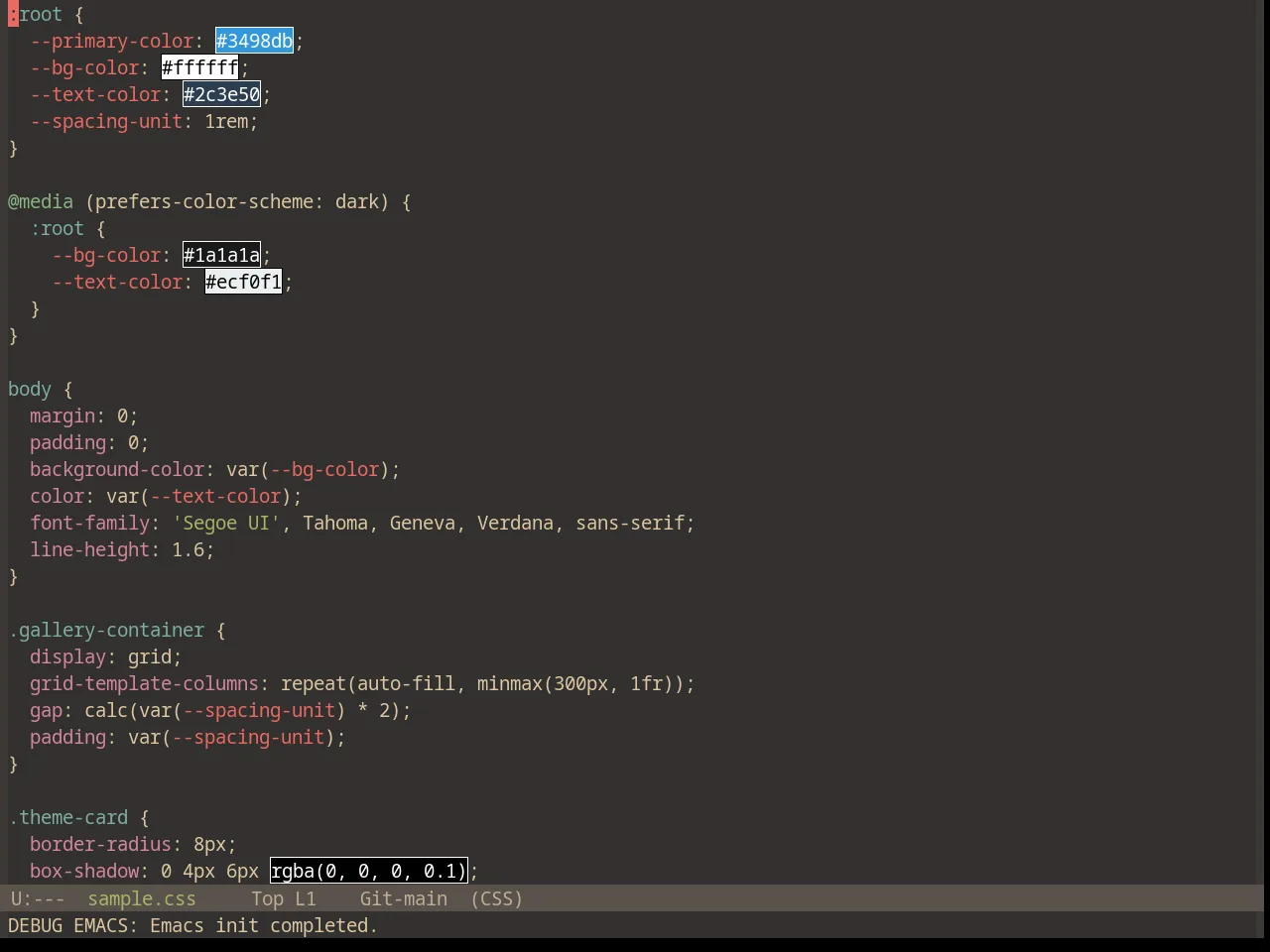 Base16 Gruvbox Material Dark Soft Theme in css-mode