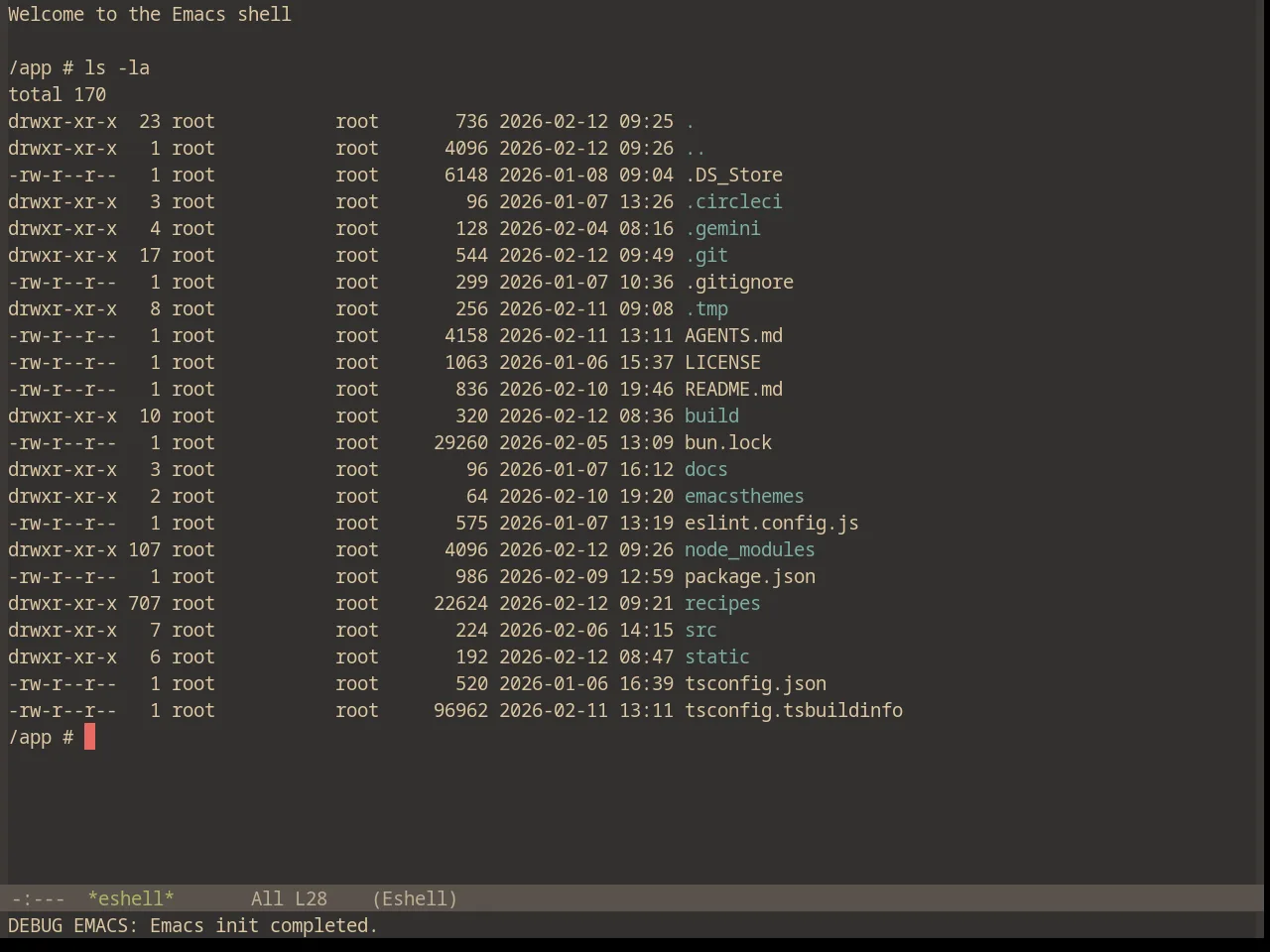 Base16 Gruvbox Material Dark Soft Theme in eshell