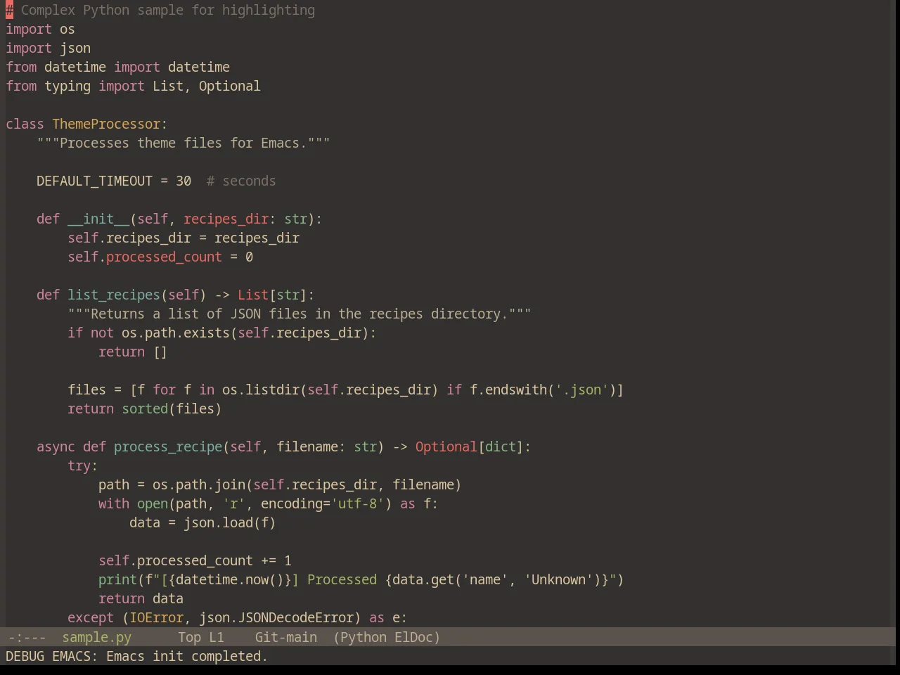 Base16 Gruvbox Material Dark Soft Theme in python-mode
