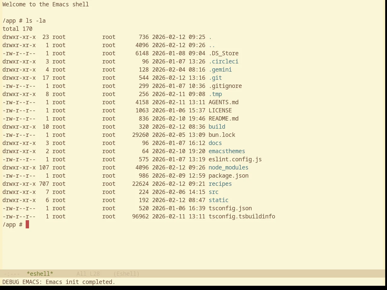 Base16 Gruvbox Material Light Hard Theme in eshell