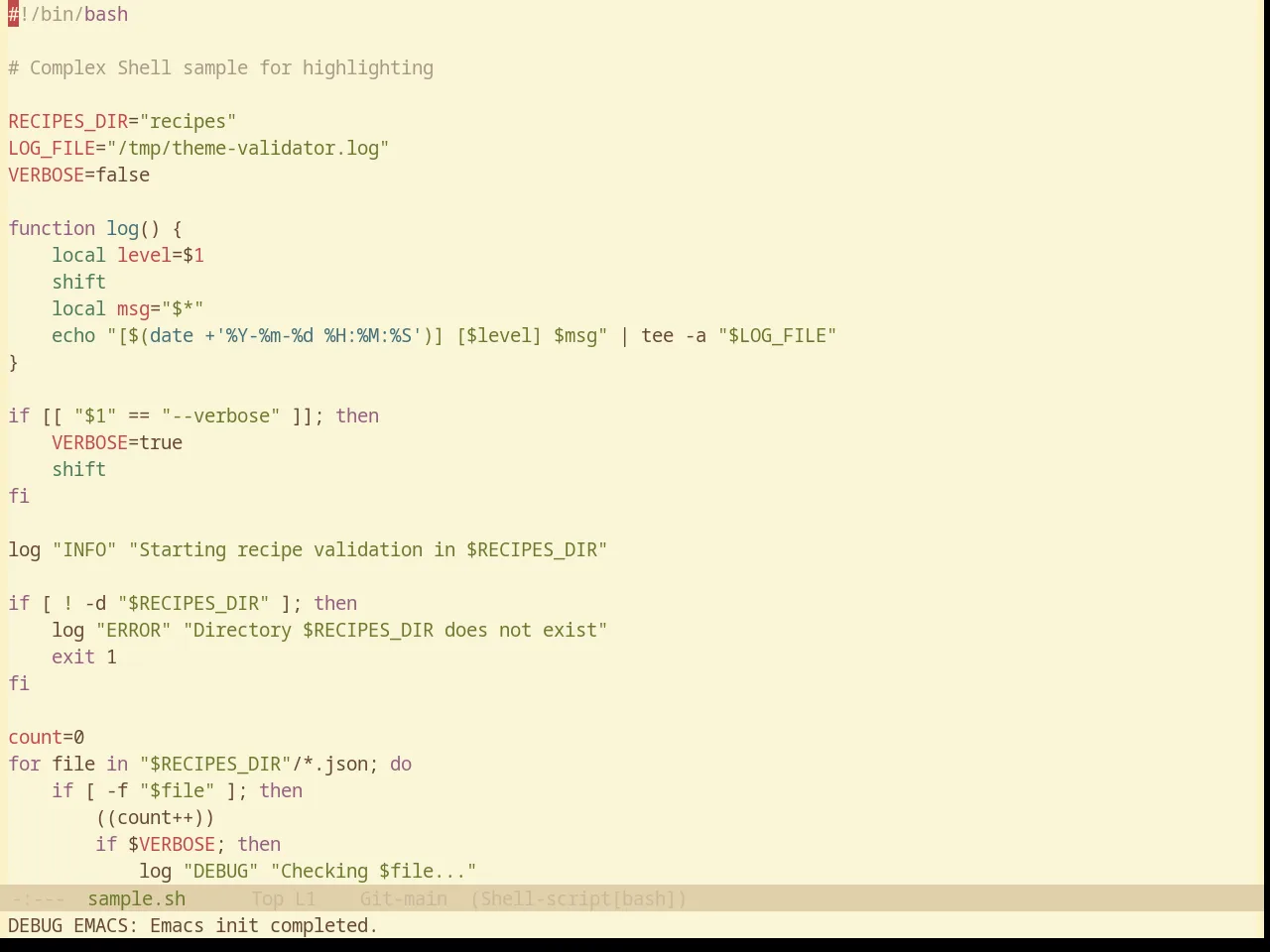 Base16 Gruvbox Material Light Hard Theme in sh-mode