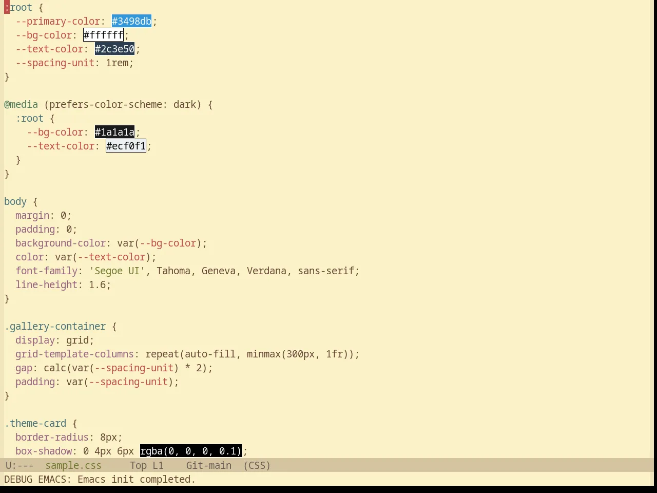 Base16 Gruvbox Material Light Medium Theme in css-mode