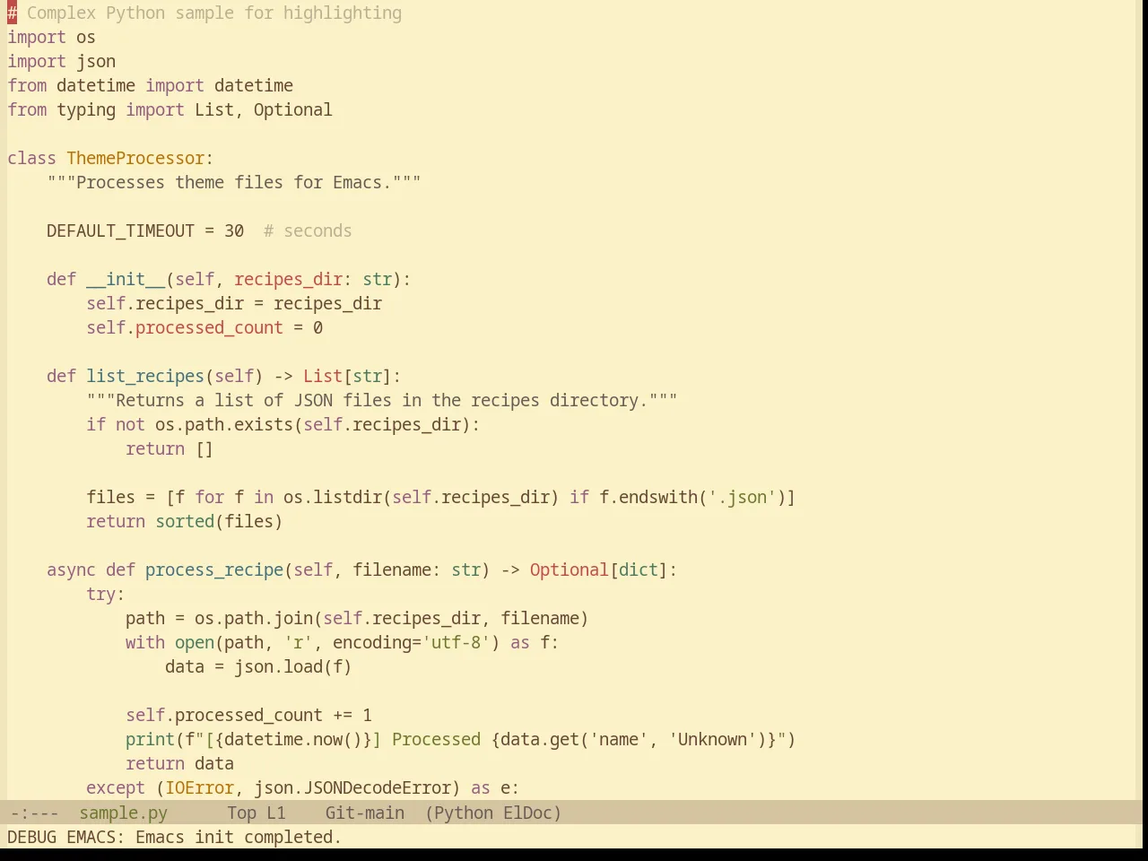 Base16 Gruvbox Material Light Medium Theme in python-mode