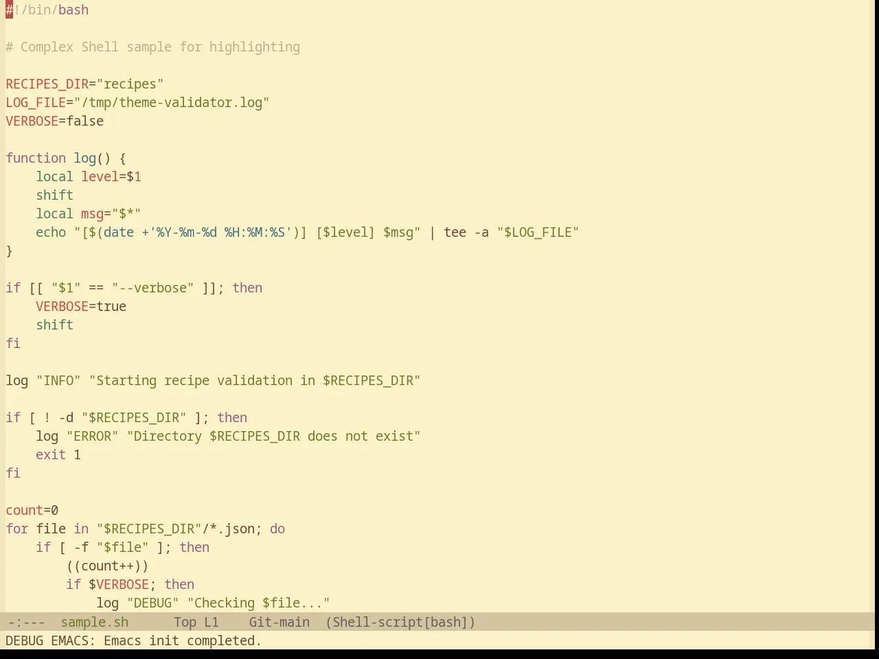 Base16 Gruvbox Material Light Medium Theme in sh-mode