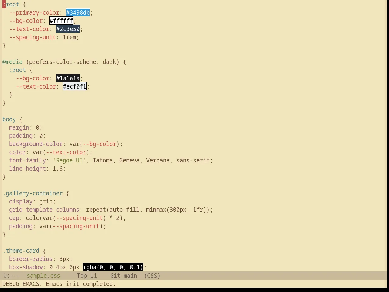 Base16 Gruvbox Material Light Soft Theme in css-mode
