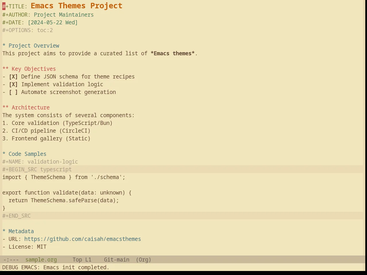 Base16 Gruvbox Material Light Soft Theme in org-mode