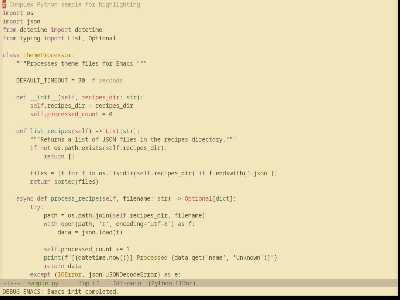 Base16 Gruvbox Material Light Soft Theme in python-mode