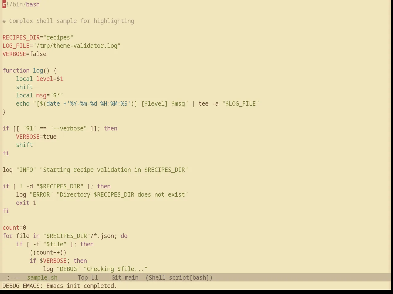Base16 Gruvbox Material Light Soft Theme in sh-mode