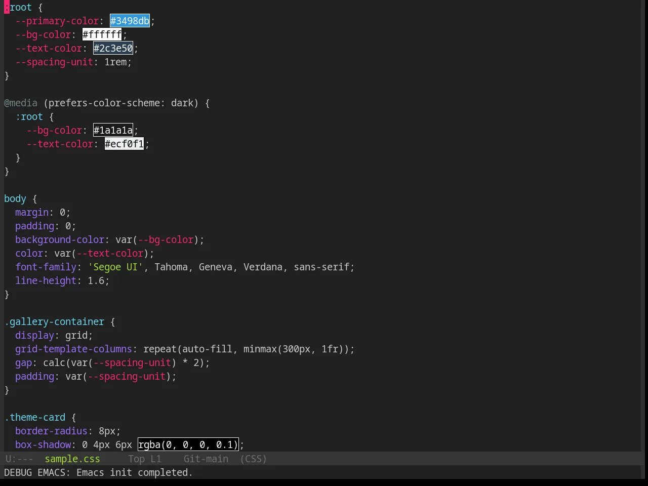 Base16 Hardcore Theme in css-mode