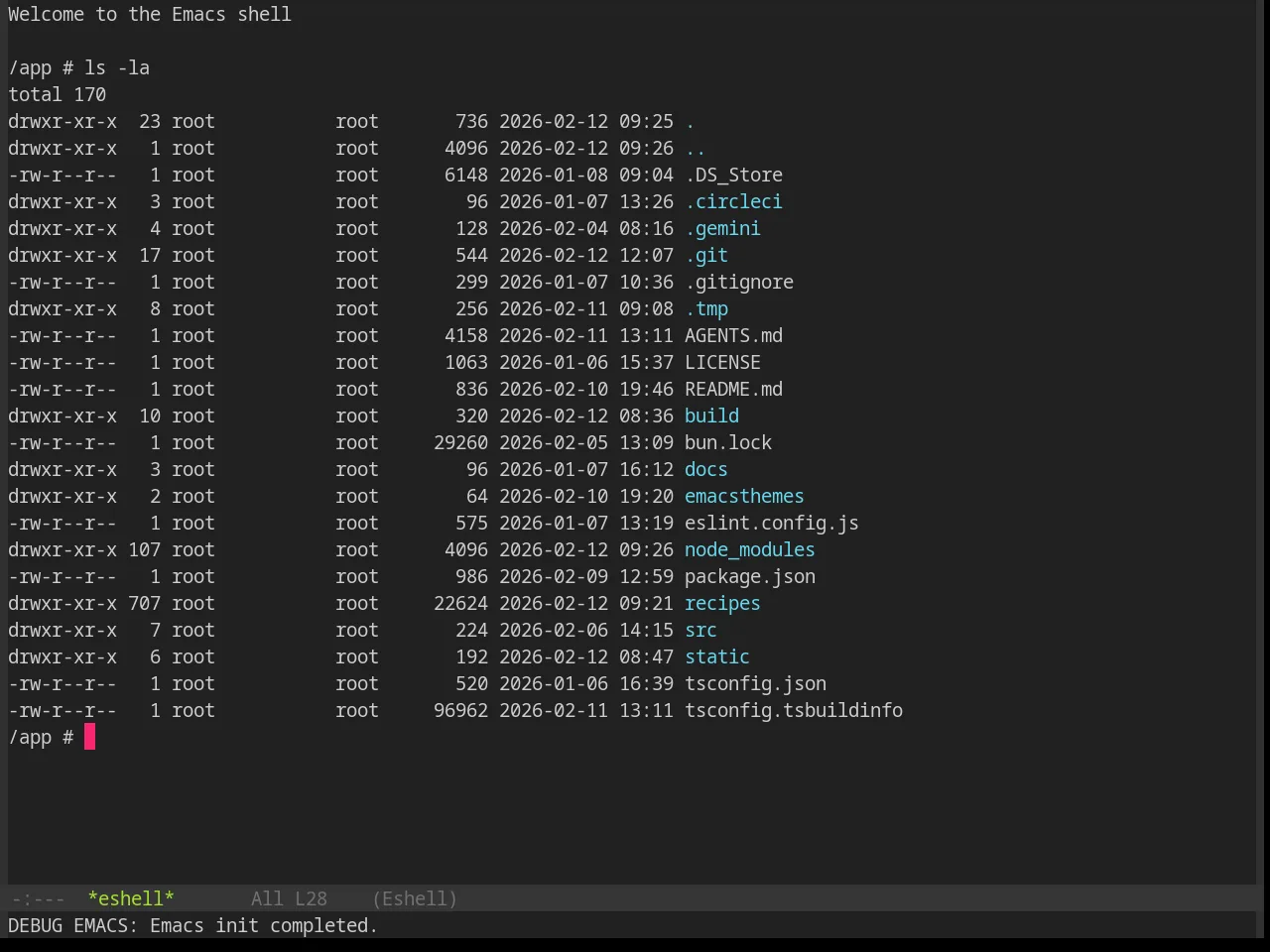 Base16 Hardcore Theme in eshell