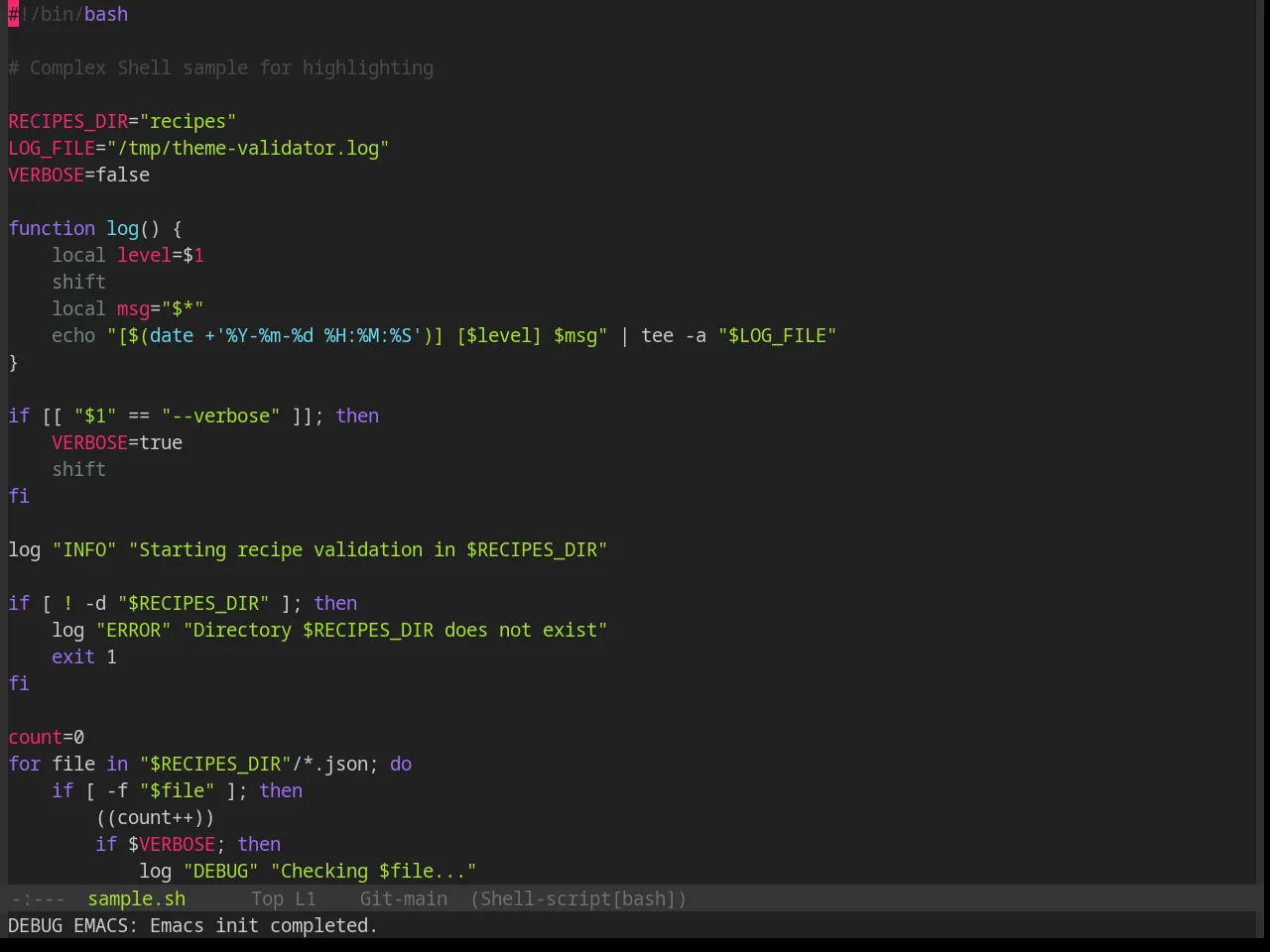 Base16 Hardcore Theme in sh-mode