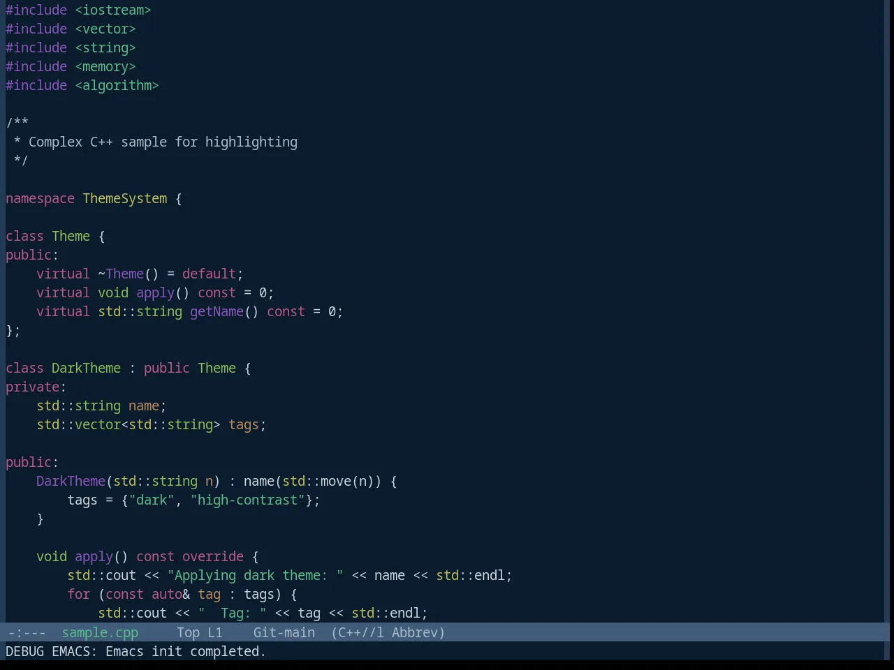 Base16 Harmonic16 Dark Theme in c++-mode