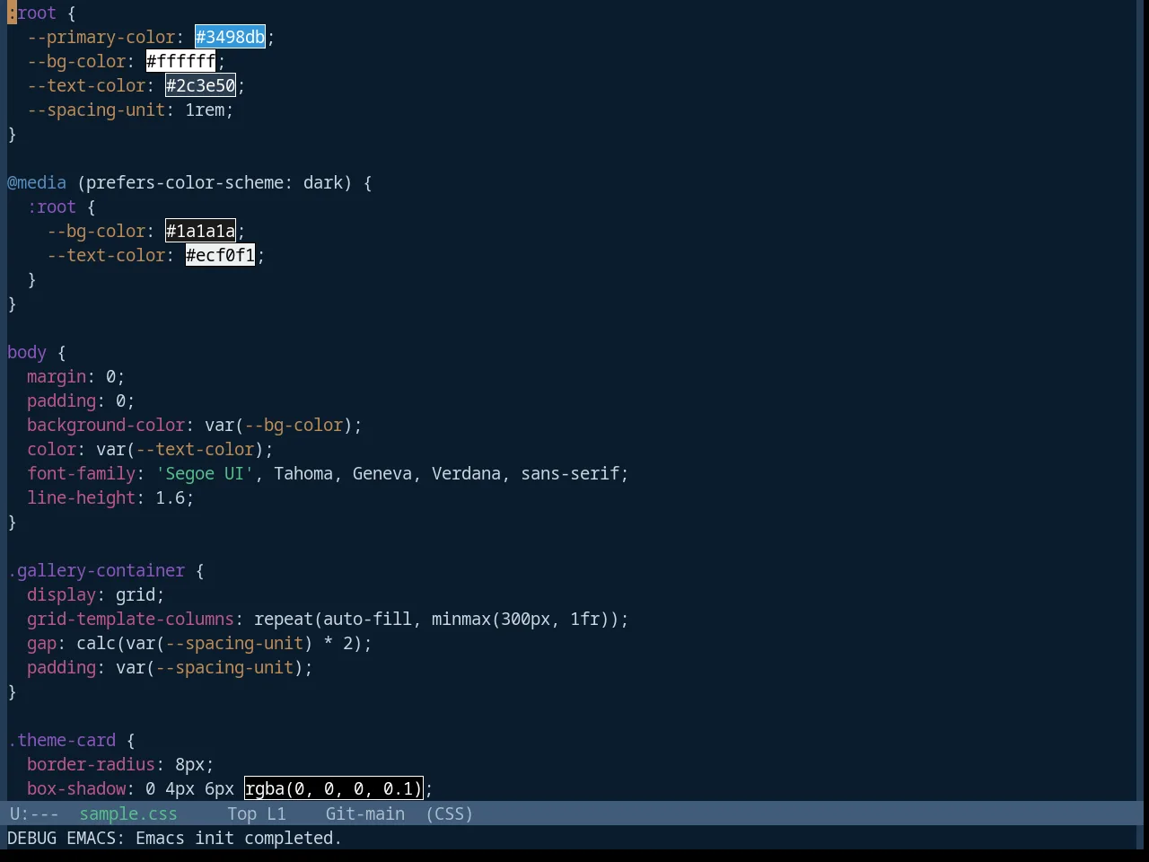 Base16 Harmonic16 Dark Theme in css-mode