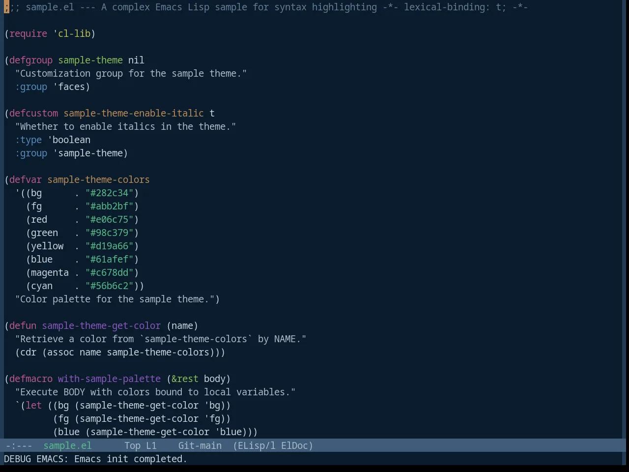 Base16 Harmonic16 Dark Theme in emacs-lisp-mode