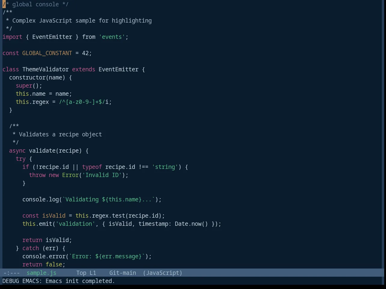 Base16 Harmonic16 Dark Theme in javascript-mode
