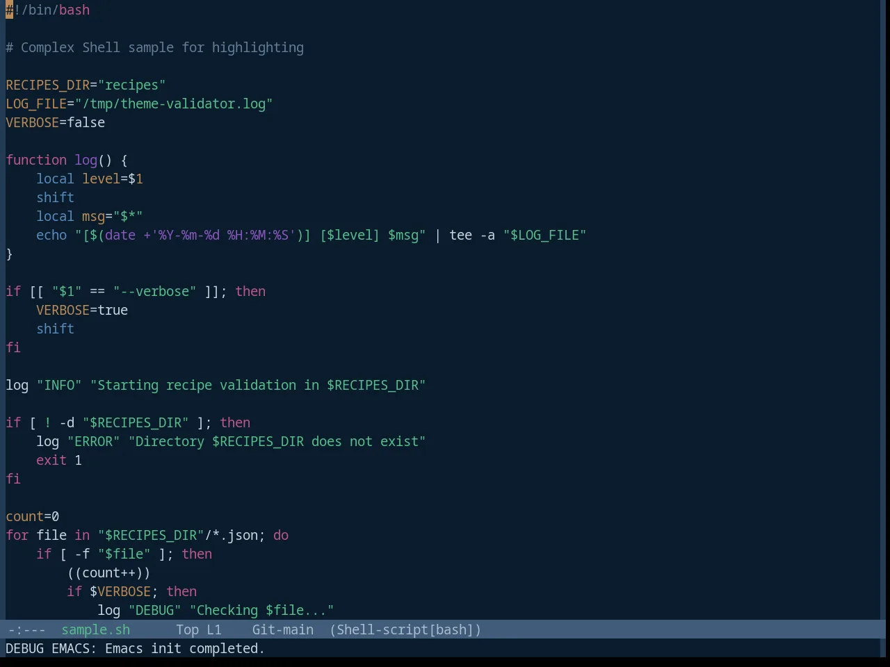 Base16 Harmonic16 Dark Theme in sh-mode