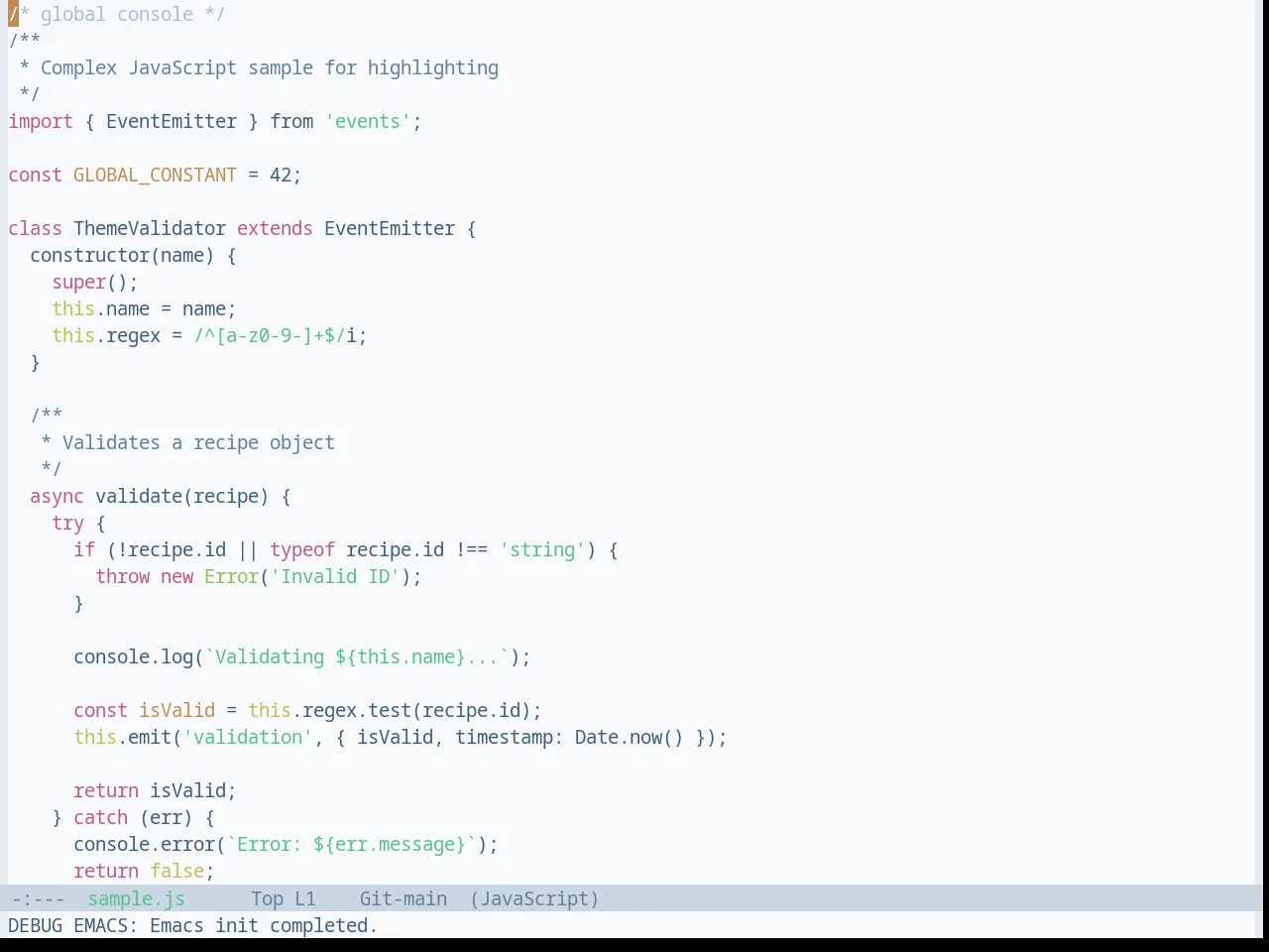 Base16 Harmonic16 Light Theme in javascript-mode