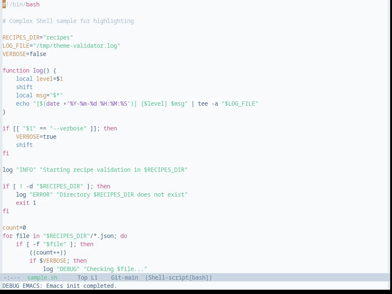 Base16 Harmonic16 Light Theme in sh-mode