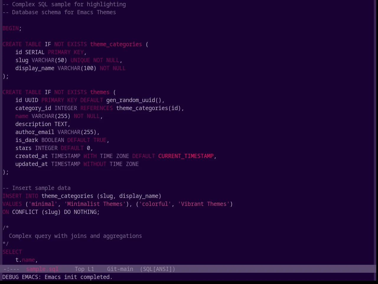 Base16 Heetch Theme in sql-mode