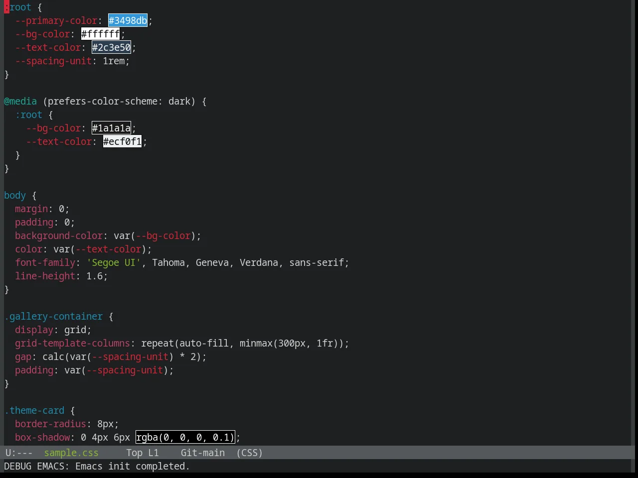 Base16 Helios Theme in css-mode