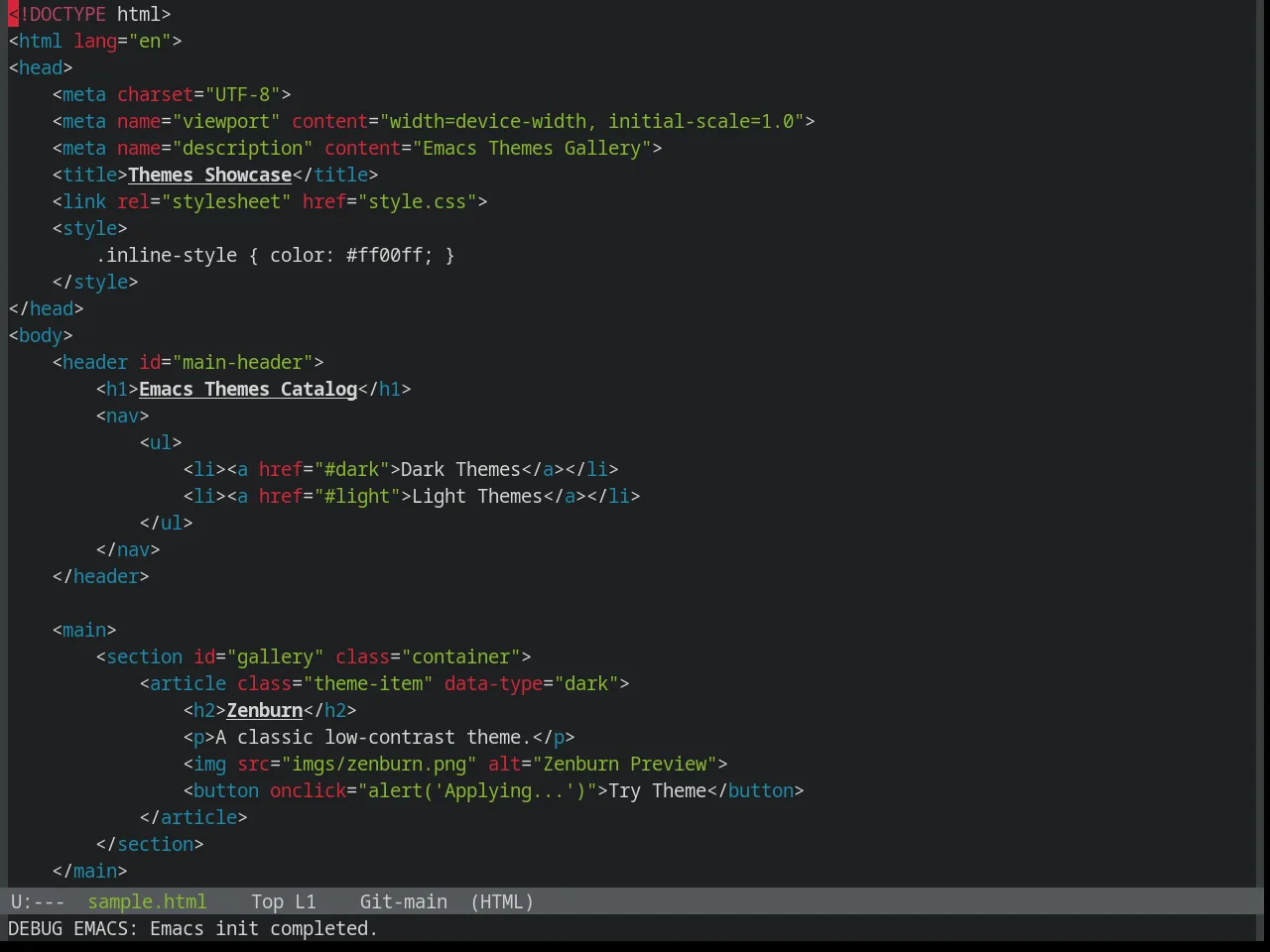 Base16 Helios Theme in html-mode