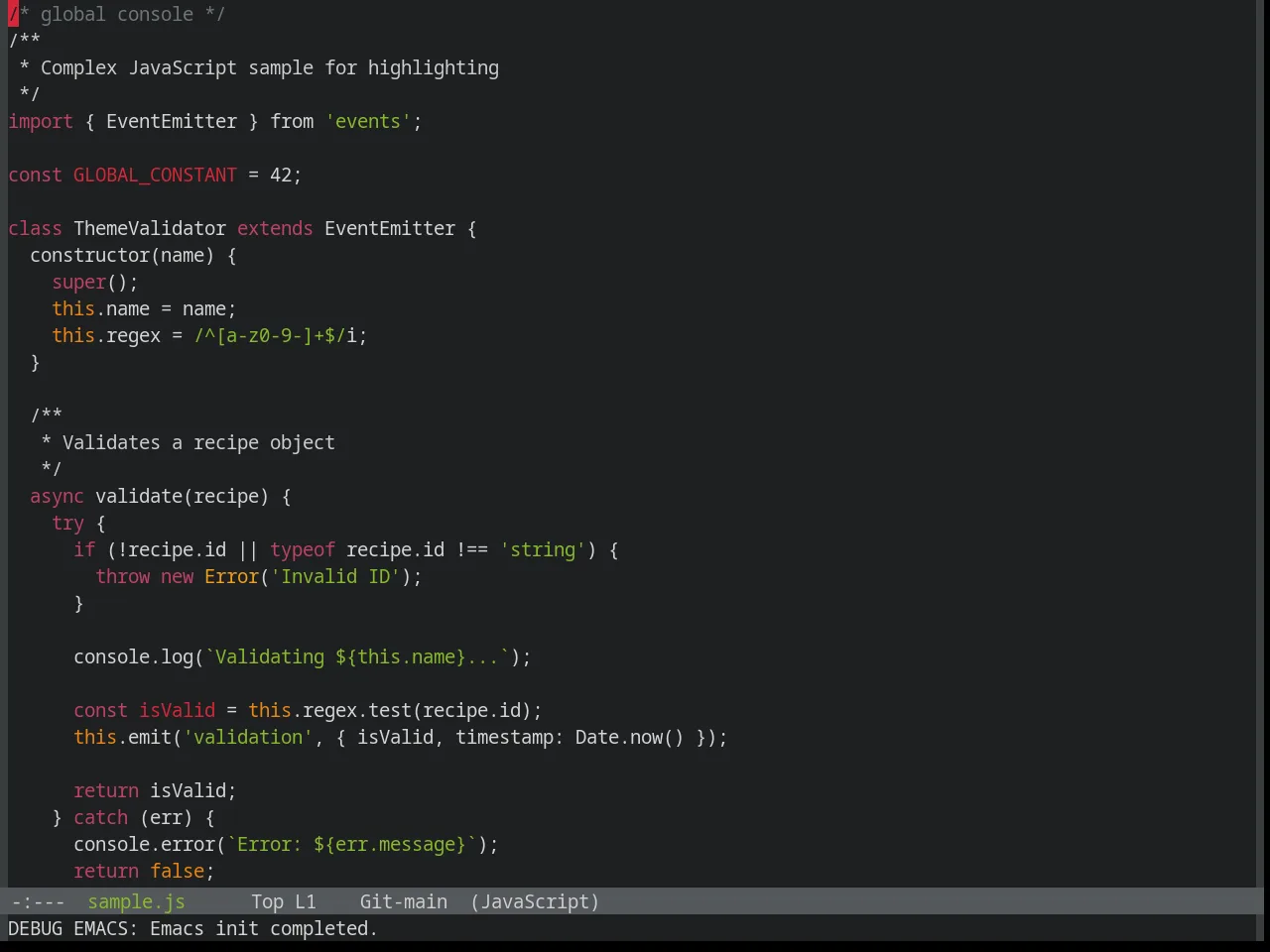 Base16 Helios Theme in javascript-mode