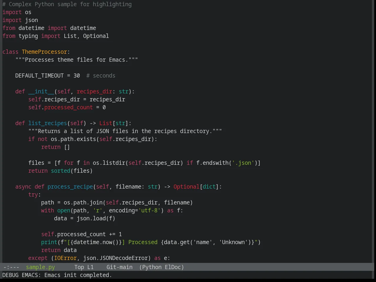 Base16 Helios Theme in python-mode