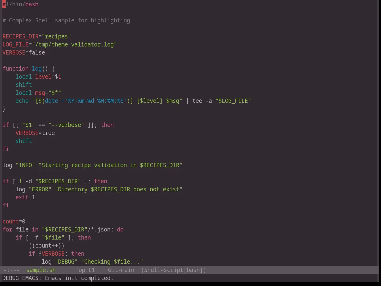Base16 Hopscotch Theme in sh-mode