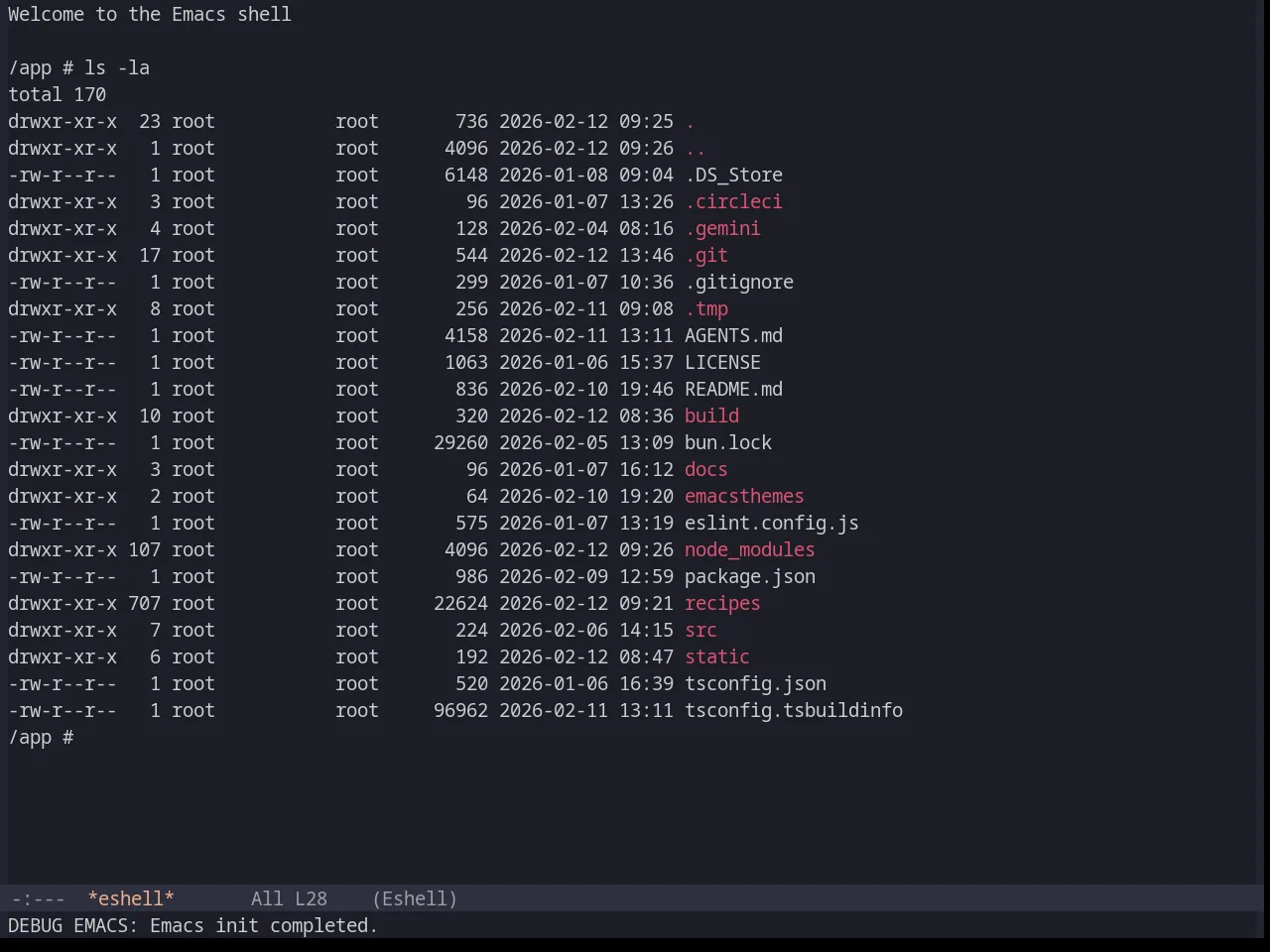 Base16 Horizon Dark Theme in eshell
