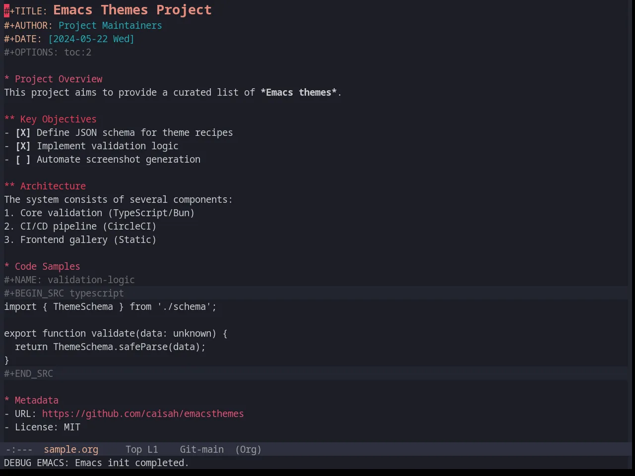Base16 Horizon Dark Theme in org-mode