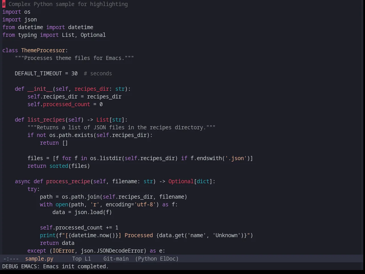 Base16 Horizon Dark Theme in python-mode